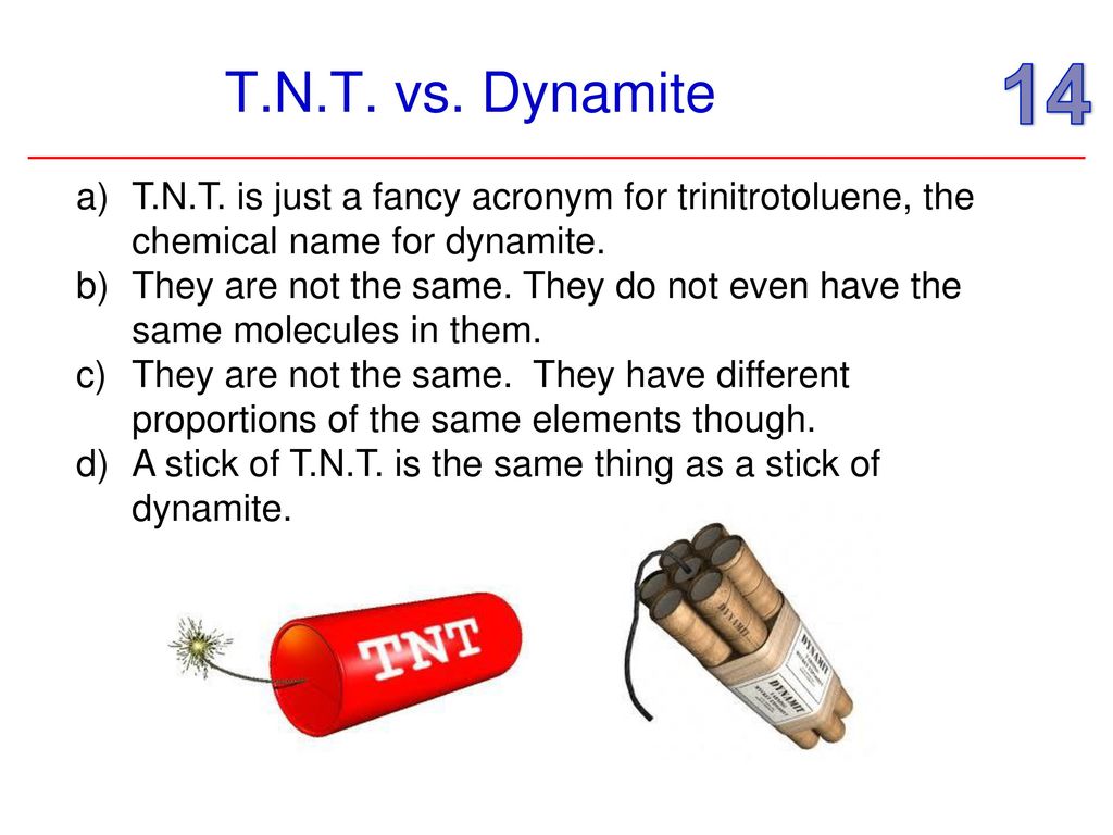 Dynamite vs clearance tnt